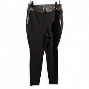 Bar III Black Leggings with Shiny Side‎ Panels